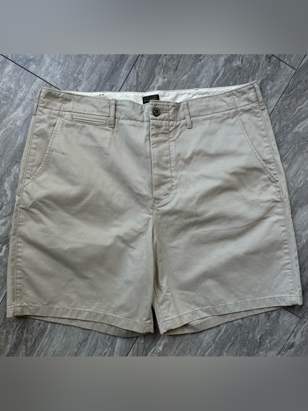 Wallace & Barnes J.Crew Men's Chino Shorts 36 Khaki Beige 100% Cotton NWT 0359